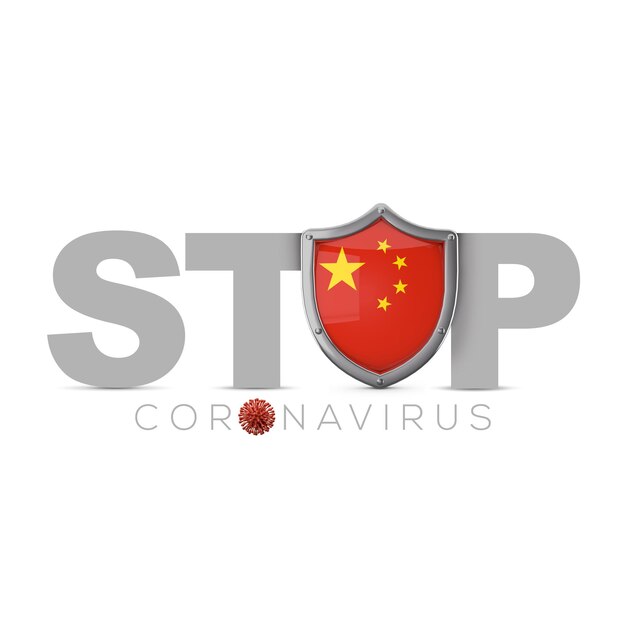 Chine bouclier de protection stop coronavius concept d render