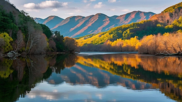 La Chine reflète les rivières et les montagnes de mousse