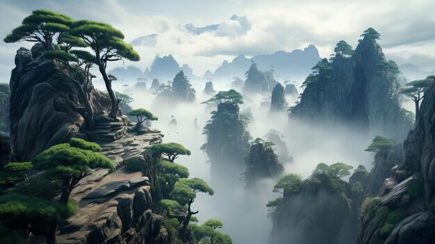 Chinese Rocks Un paysage fantastique délicatement rendu dans Unreal Engine 5