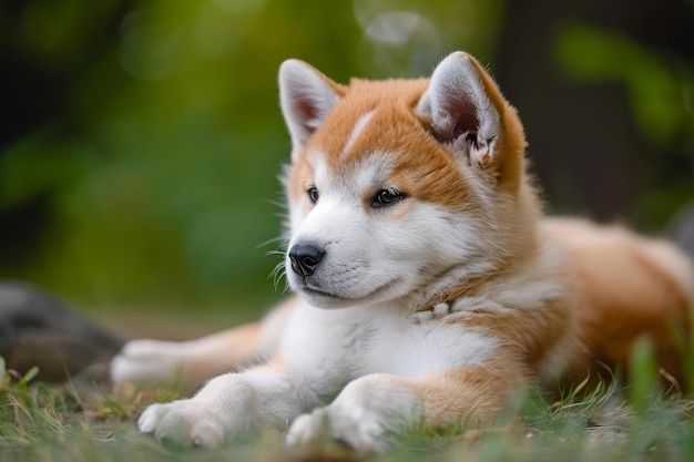 Un chiot d'Akita Inu enjoué génère Ai