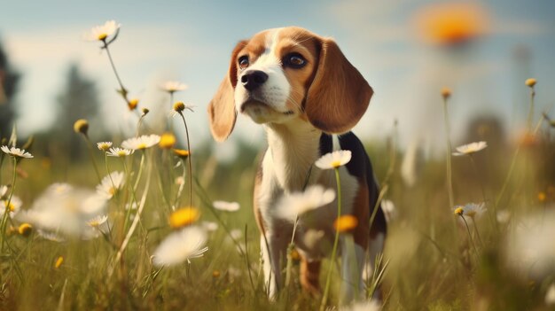 Le chiot de beagle ludique