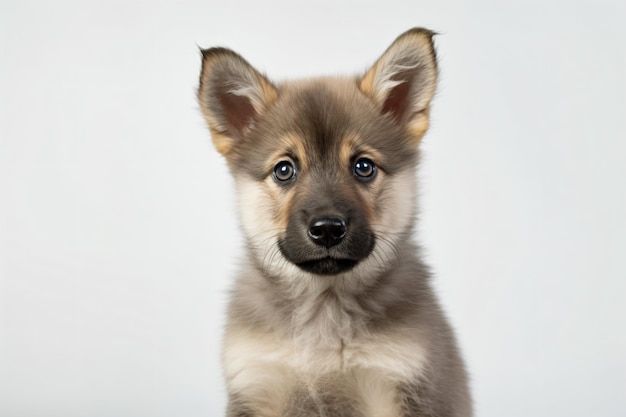 Un chiot berger allemand avec un fond blanc