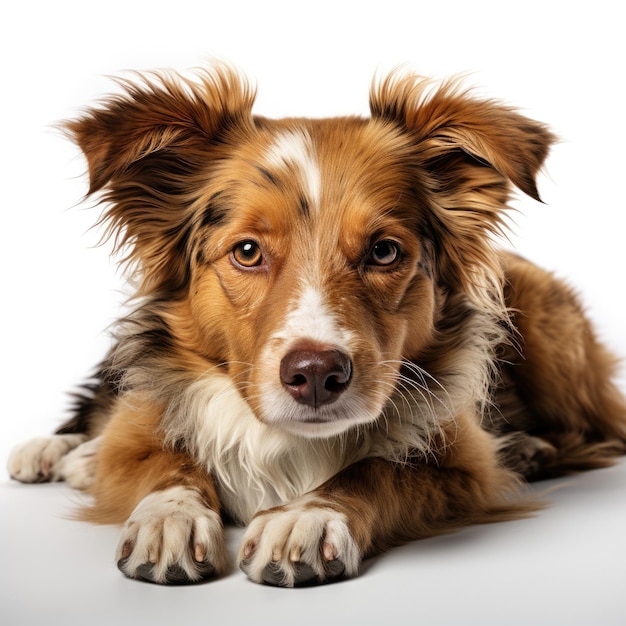 Le chiot de Border Collie est un Merle rouge enroulé.