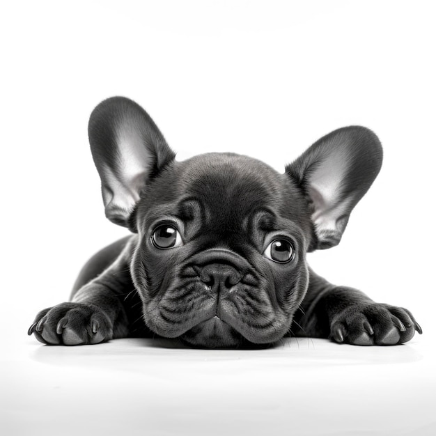 un chiot bouledogue coupé