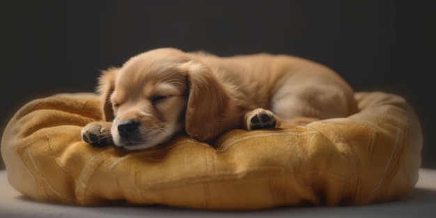 le chiot brun qui dort IA générative