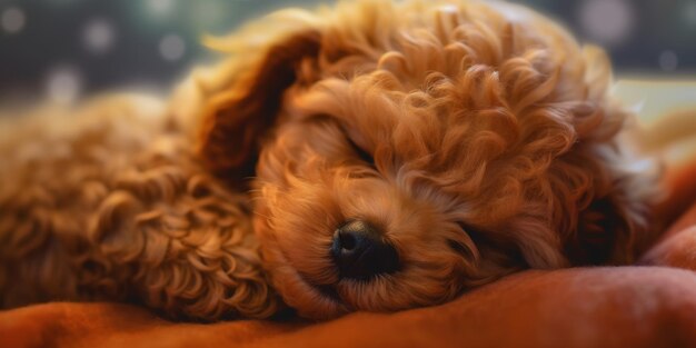 le chiot brun qui dort IA générative