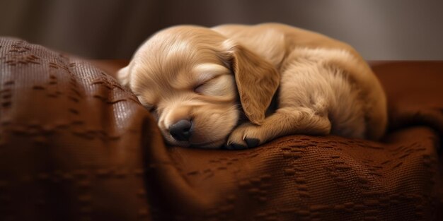 le chiot brun qui dort IA générative