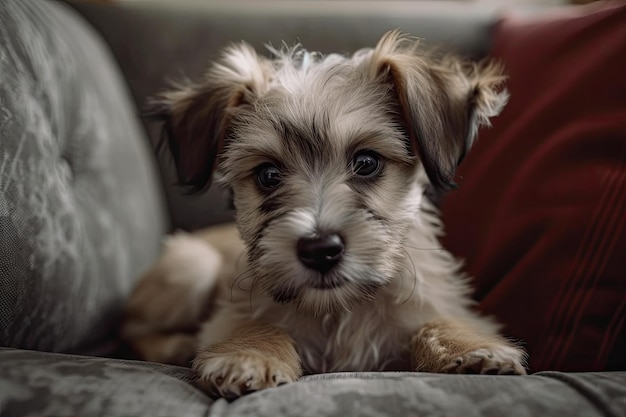 Chiot sur canapé