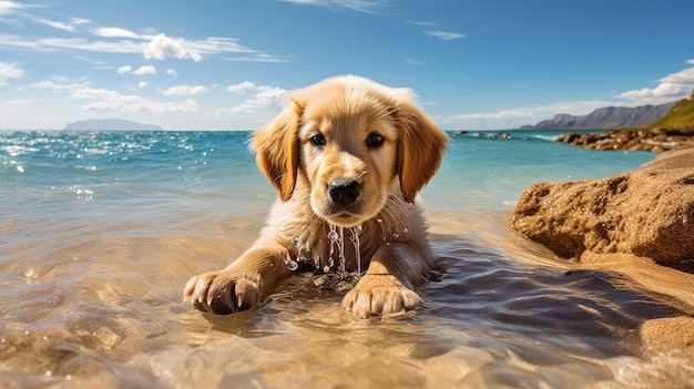 Le chiot de chasse à l'or Sandy