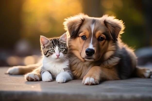 Chiot et chaton IA générative