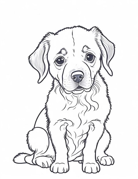 Chiot et chien de dessin animé mignon Illustraton