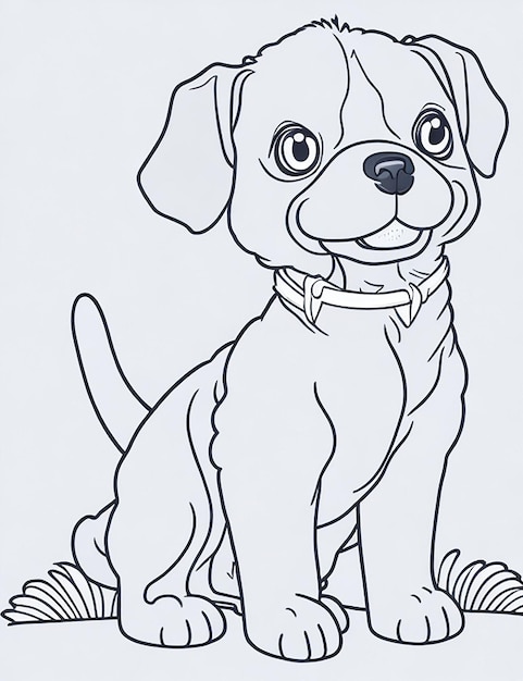Chiot et chien de dessin animé mignon Illustraton