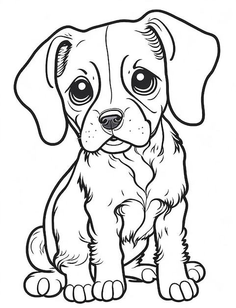 Chiot et chien de dessin animé mignon Illustraton