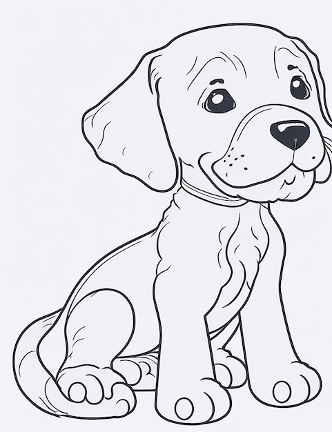 Chiot et chien de dessin animé mignon Illustraton