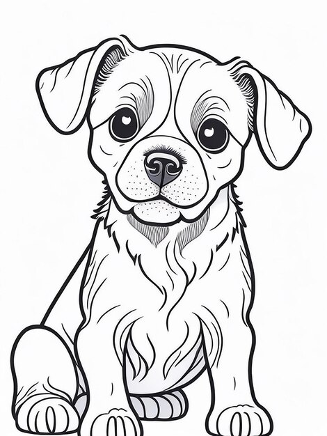 Chiot et chien de dessin animé mignon Illustraton