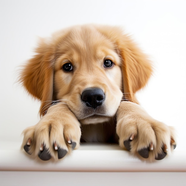 Un chiot Golden Retriever qui s'ennuie