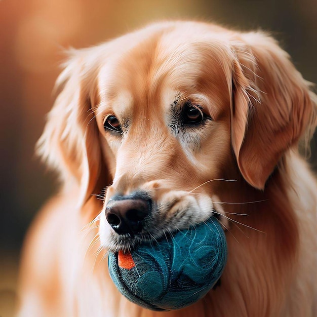 un chiot jouant avec un ballon