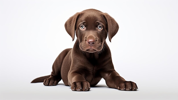 Un chiot de labrador au chocolat isolé sur un fond transparent