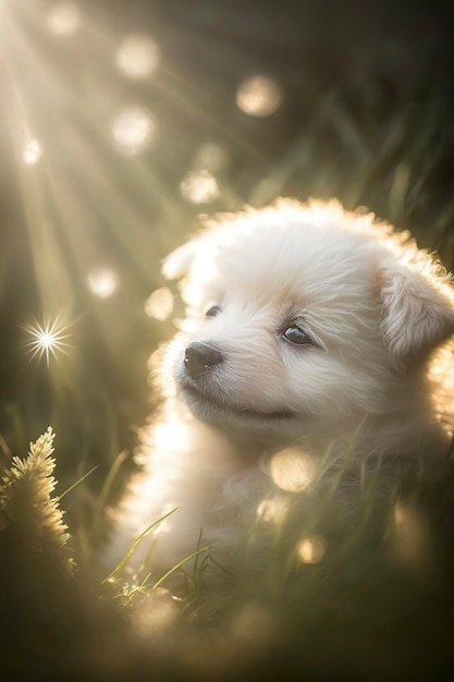 Chiot mignon dans la nature