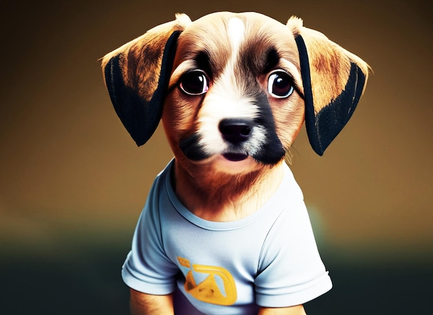 Chiot mignon portant un t-shirt