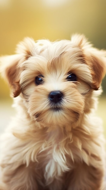 Un chiot avec un nez noir et un visage blanc.