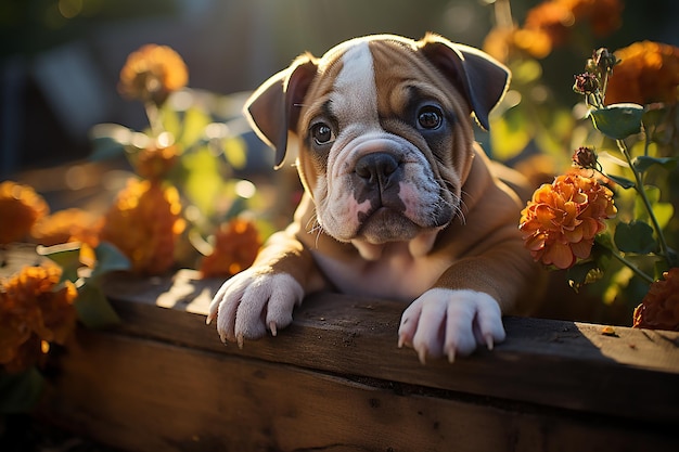 Photo les chiots de bulldog anglais