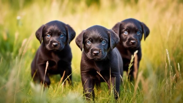 chiots de chien noir