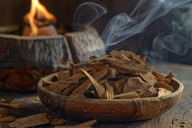 Photo chips de bois d'agar, bâtons d'encens d'oud