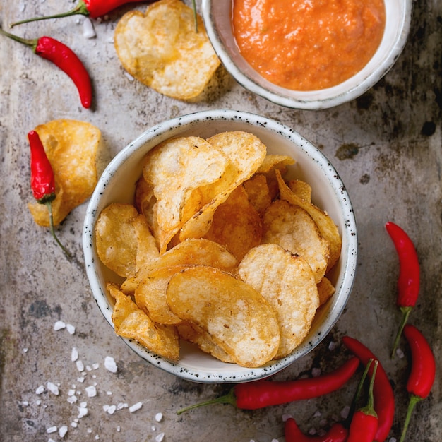 Chips de pommes de terre aux piments