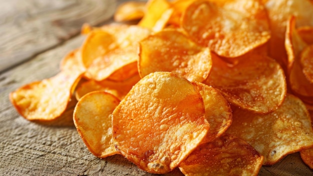 Photo des chips de pommes de terre croustillantes en gros plan