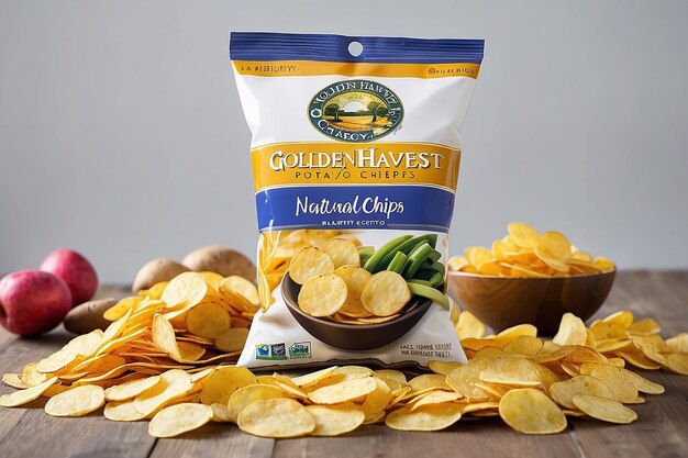 Photo des chips de pommes de terre naturelles golden harvest pour des collations saines