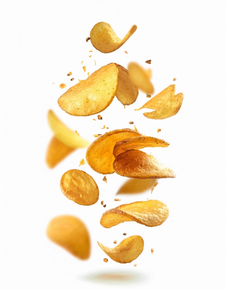 Photo des chips de pommes de terre ondulées et croquantes