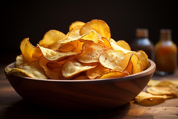 Des chips de pommes de terre photographiées