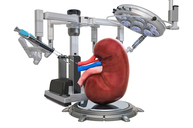 Chirurgie robotique du concept de rein rendu 3D