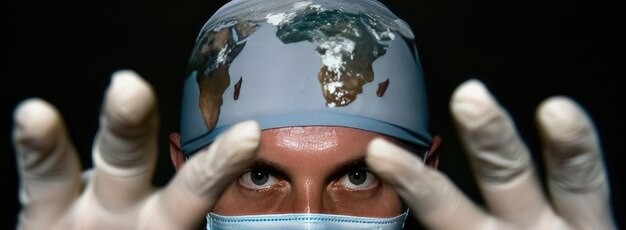 Un chirurgien portant une casquette de masque et des gants médicaux Journée nationale des médecins