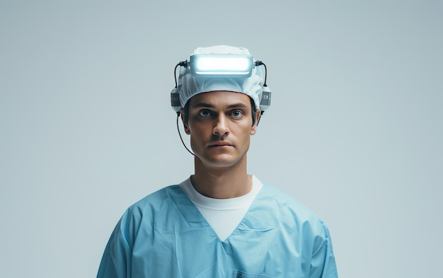 Chirurgien tenant un scalpel isolé contre le blanc isolé sur un fond transparent