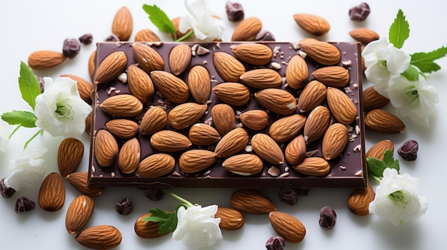 Le chocolat avec des amandes génère une illustration de l'IA