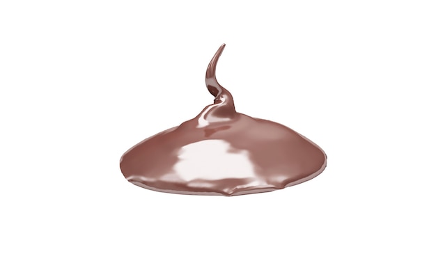 Chocolat au lait fondu sur fond blanc