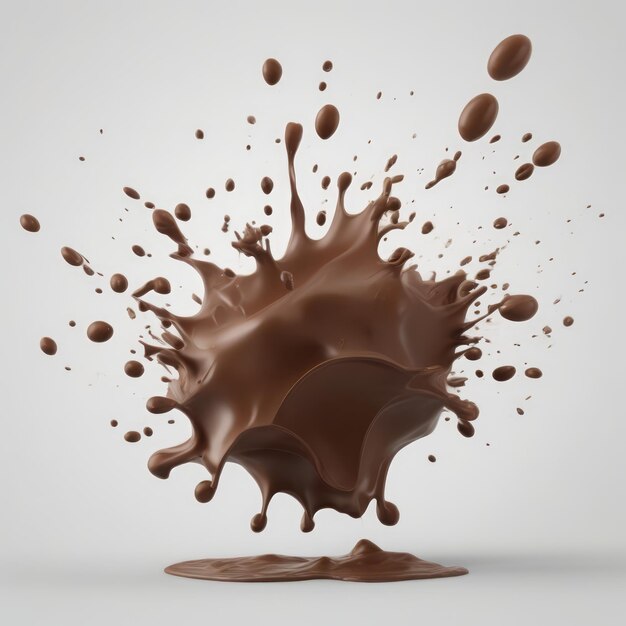 Photo chocolat au lait splash 3d réaliste