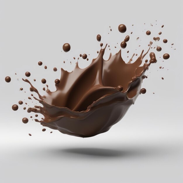 Chocolat au lait splash 3d réaliste