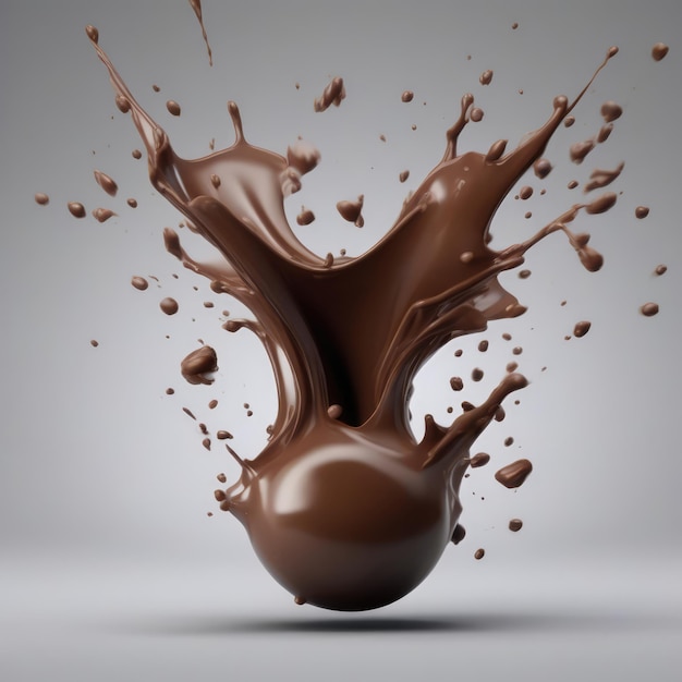 Chocolat au lait splash 3d réaliste