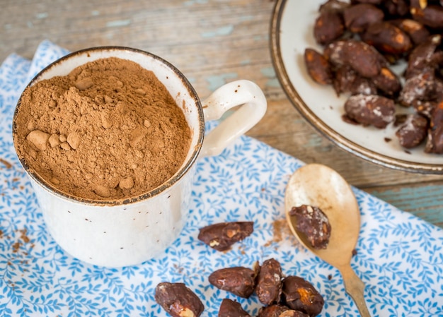 Chocolat aux noix photo gros plan