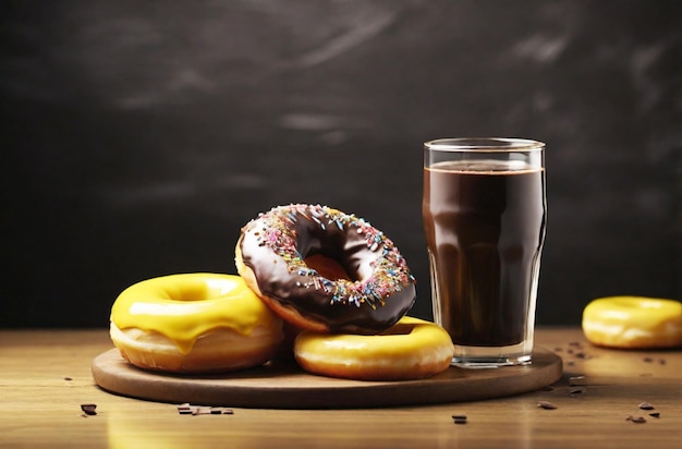 Le chocolat et le beignet.