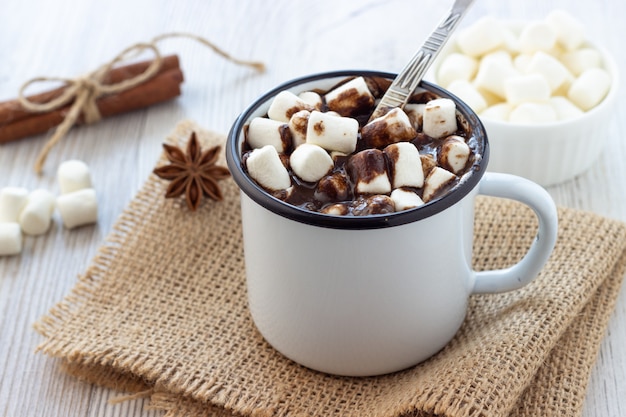 Chocolat chaud aux guimauves