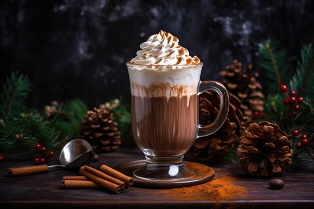 Chocolat chaud à la chantilly et à la cannelle