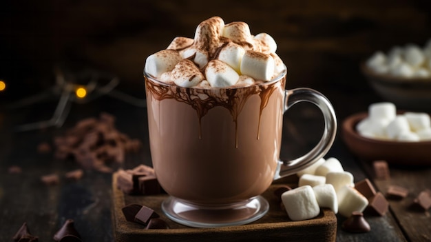 Chocolat chaud avec du marshmallow