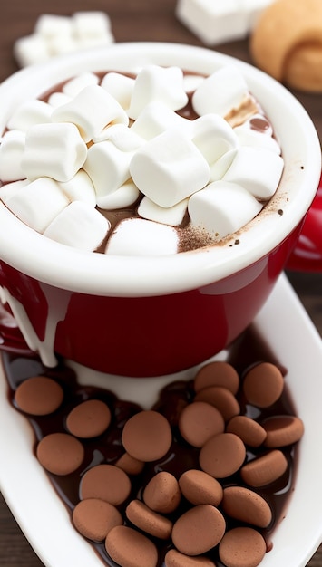 Chocolat chaud avec des mini marshmallows