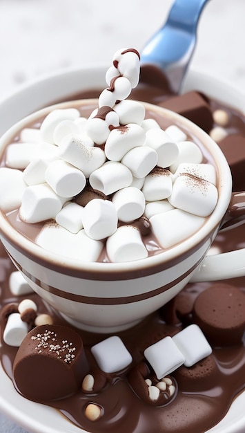 Chocolat chaud avec des mini marshmallows