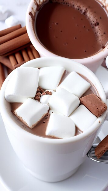 Chocolat chaud avec des mini marshmallows