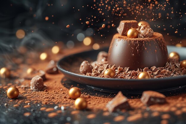 Un chocolat décadent entouré de noix
